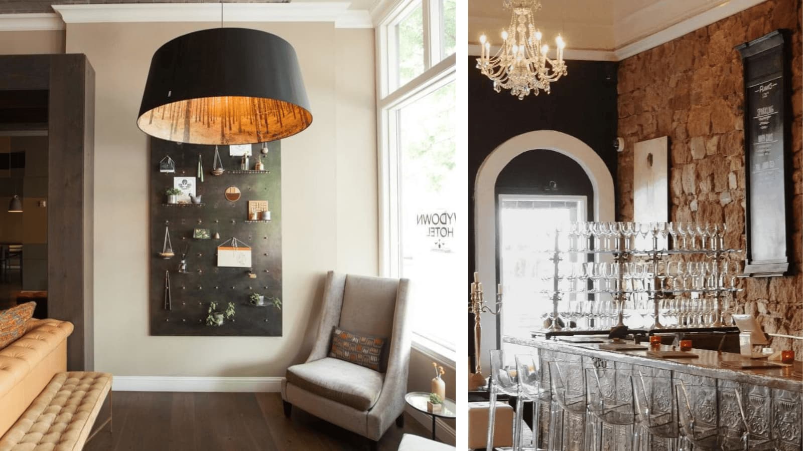 Modern hotel interior with stylish decor and seating