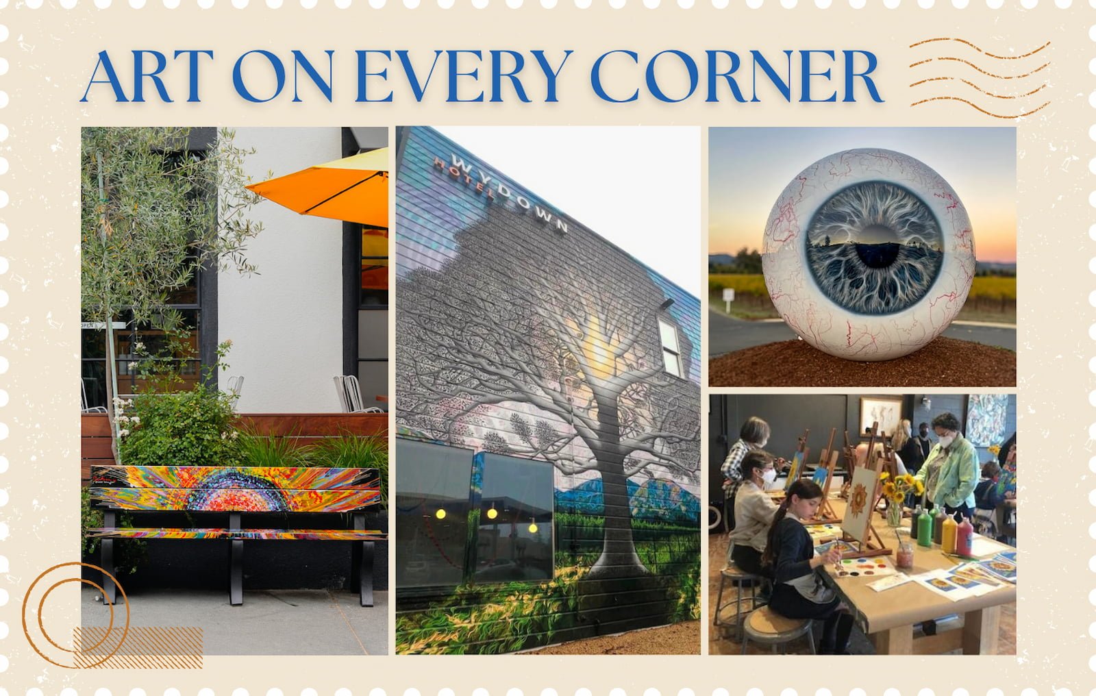 Art installations and mural painting activities in town