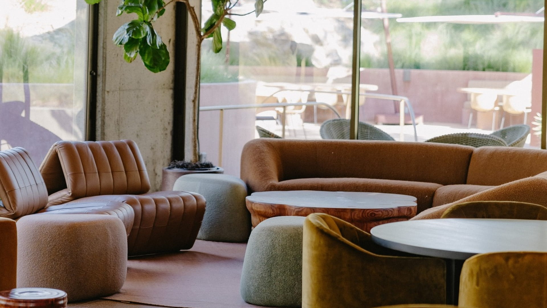 Modern lounge area with cozy seating.