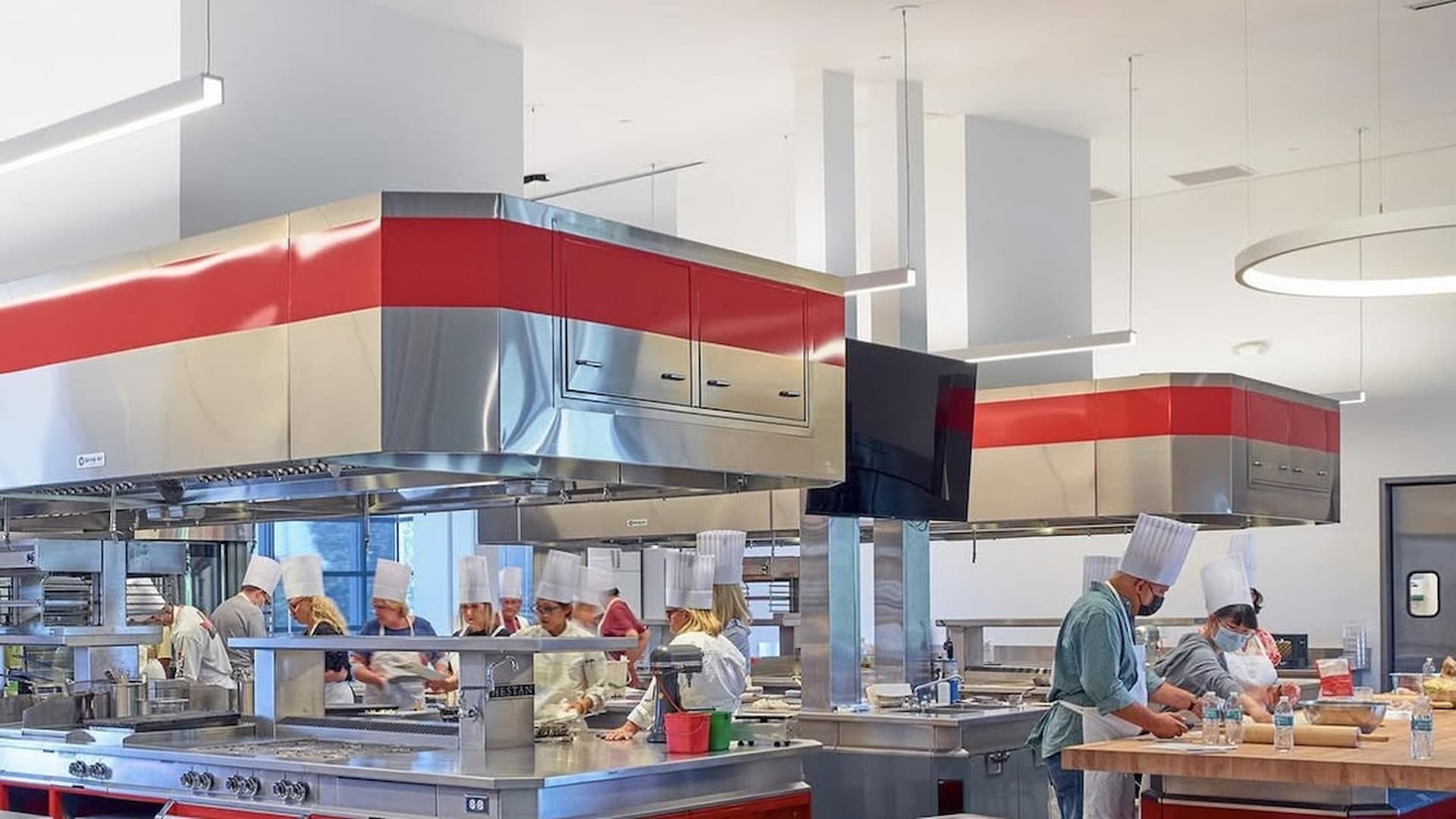 Chefs working in a professional kitchen
