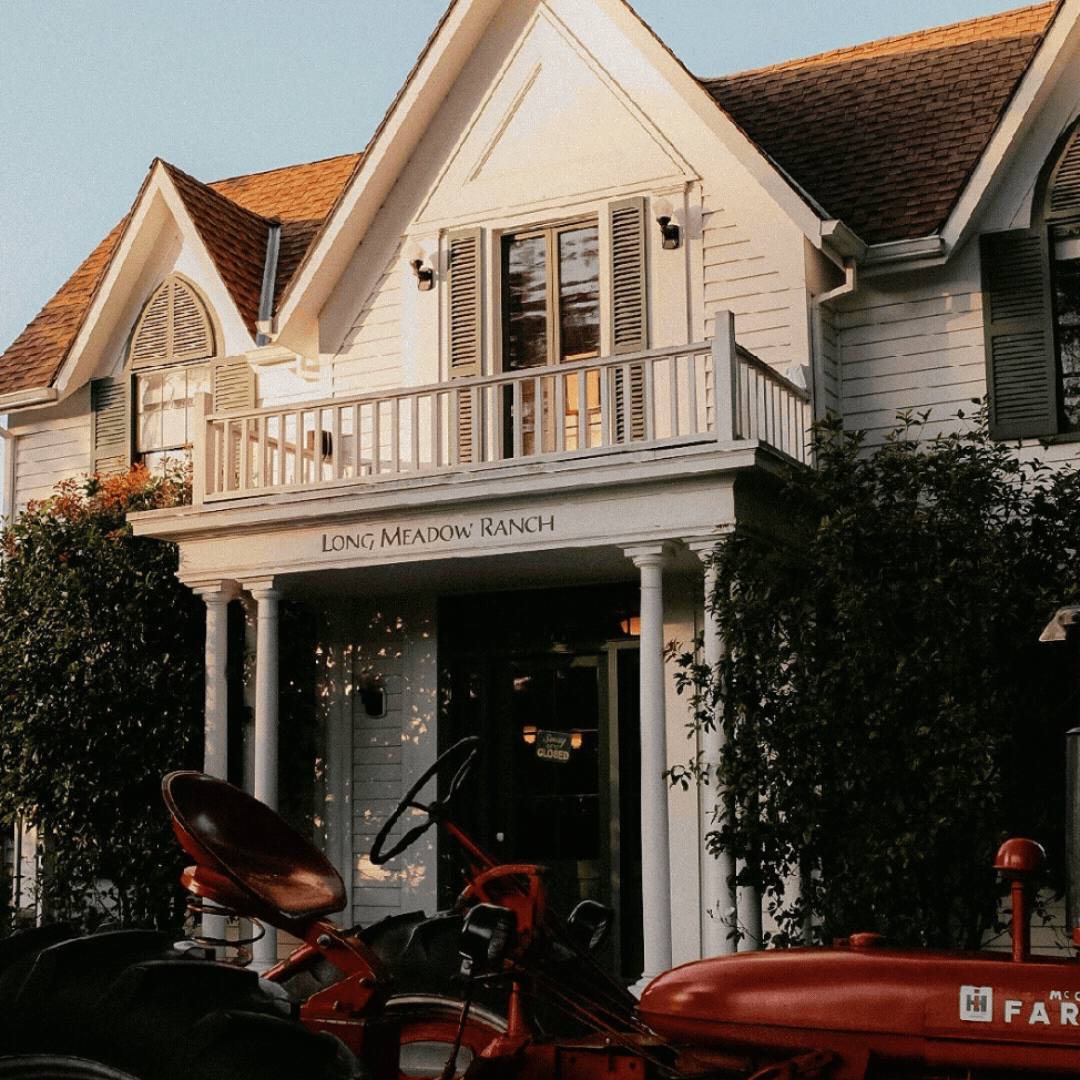 Long Meadow Ranch farmhouse with tractor
