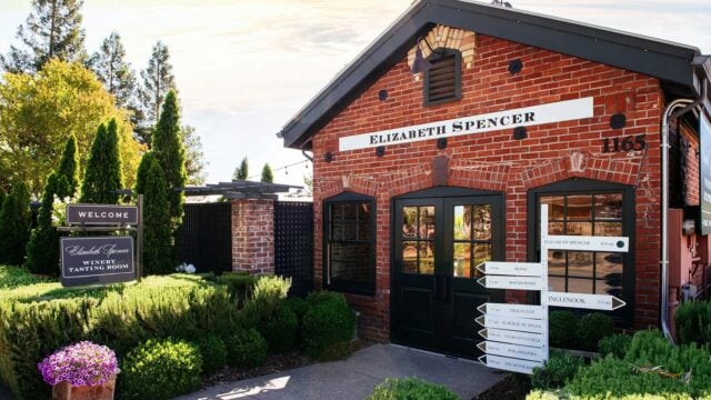 Elizabeth Spencer winery tasting room exterior view.