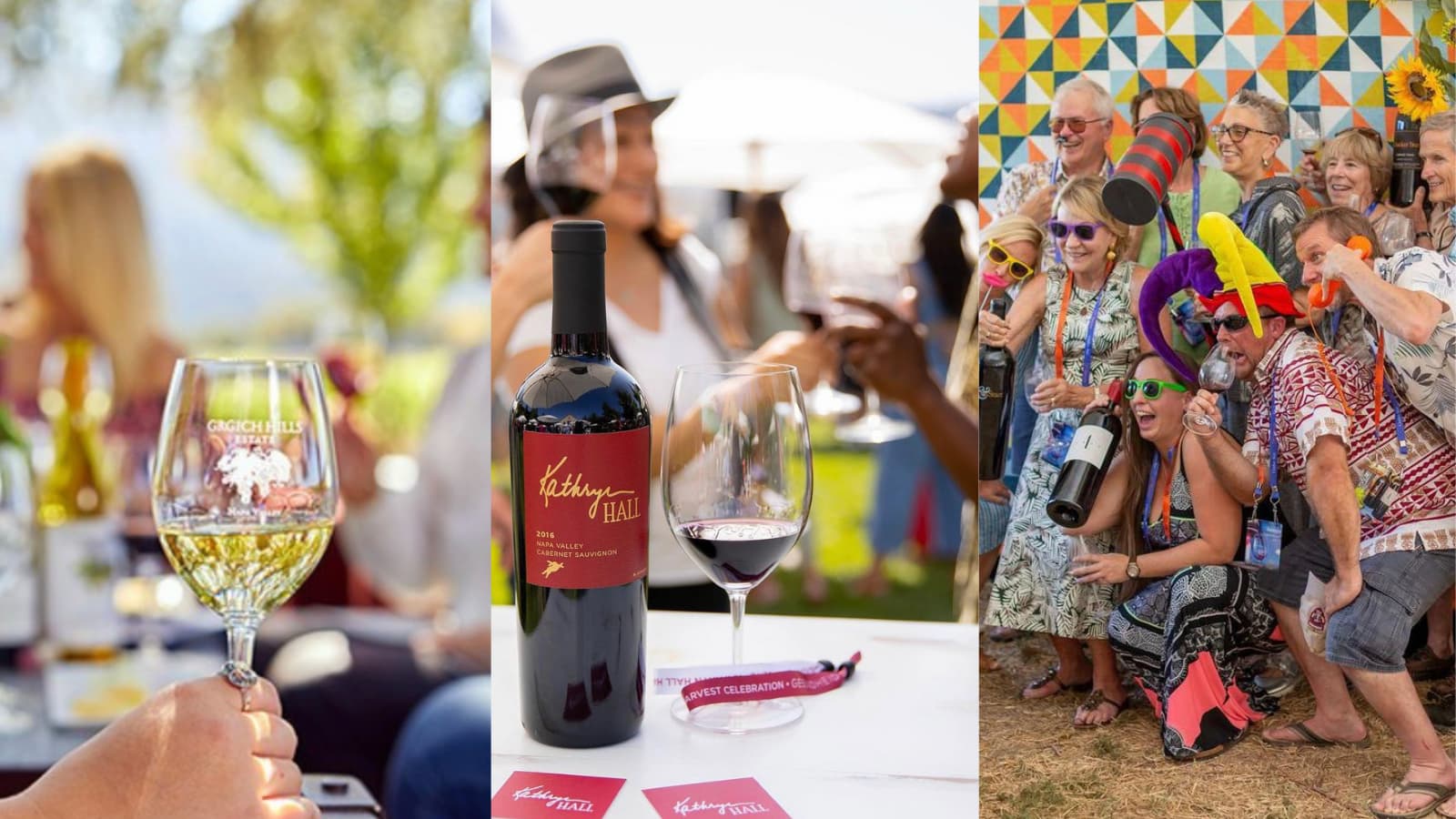 Wine tasting event with people enjoying wine