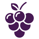 Purple grape icon on white background