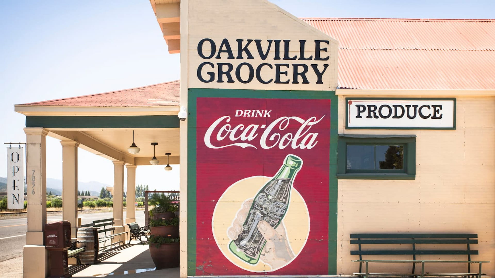Oakville Grocery with Coca-Cola mural