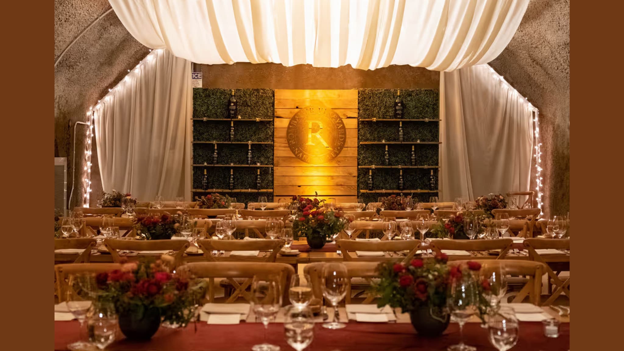 Elegant wedding reception with floral table decor