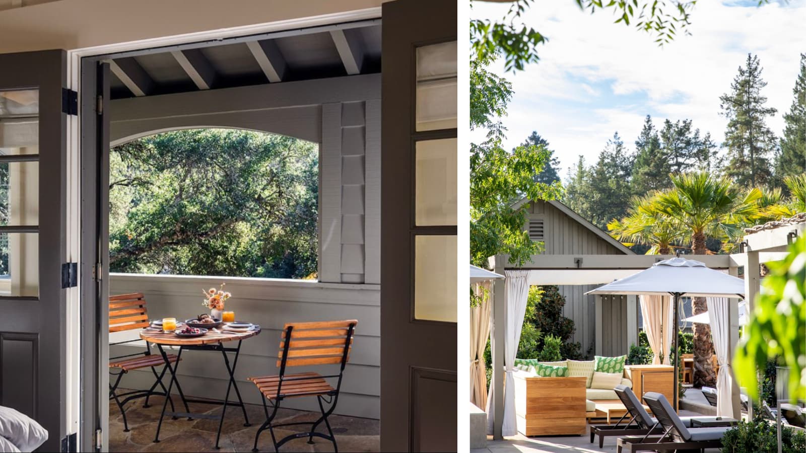 Outdoor patio and balcony in sunny weather