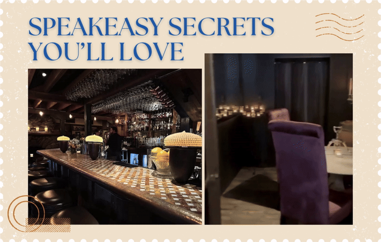 Cozy speakeasy bar with inviting atmosphere.