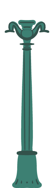 Tall decorative street lamp illustration