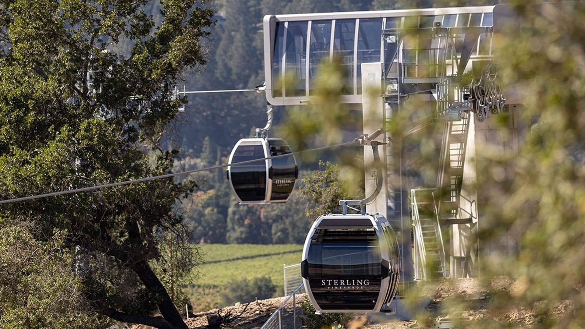 Gondolas at Sterling Vineyards in Napa Valley