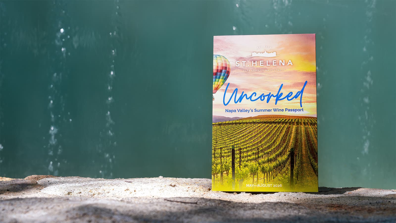 St. Helena Uncorked wine passport brochure by water