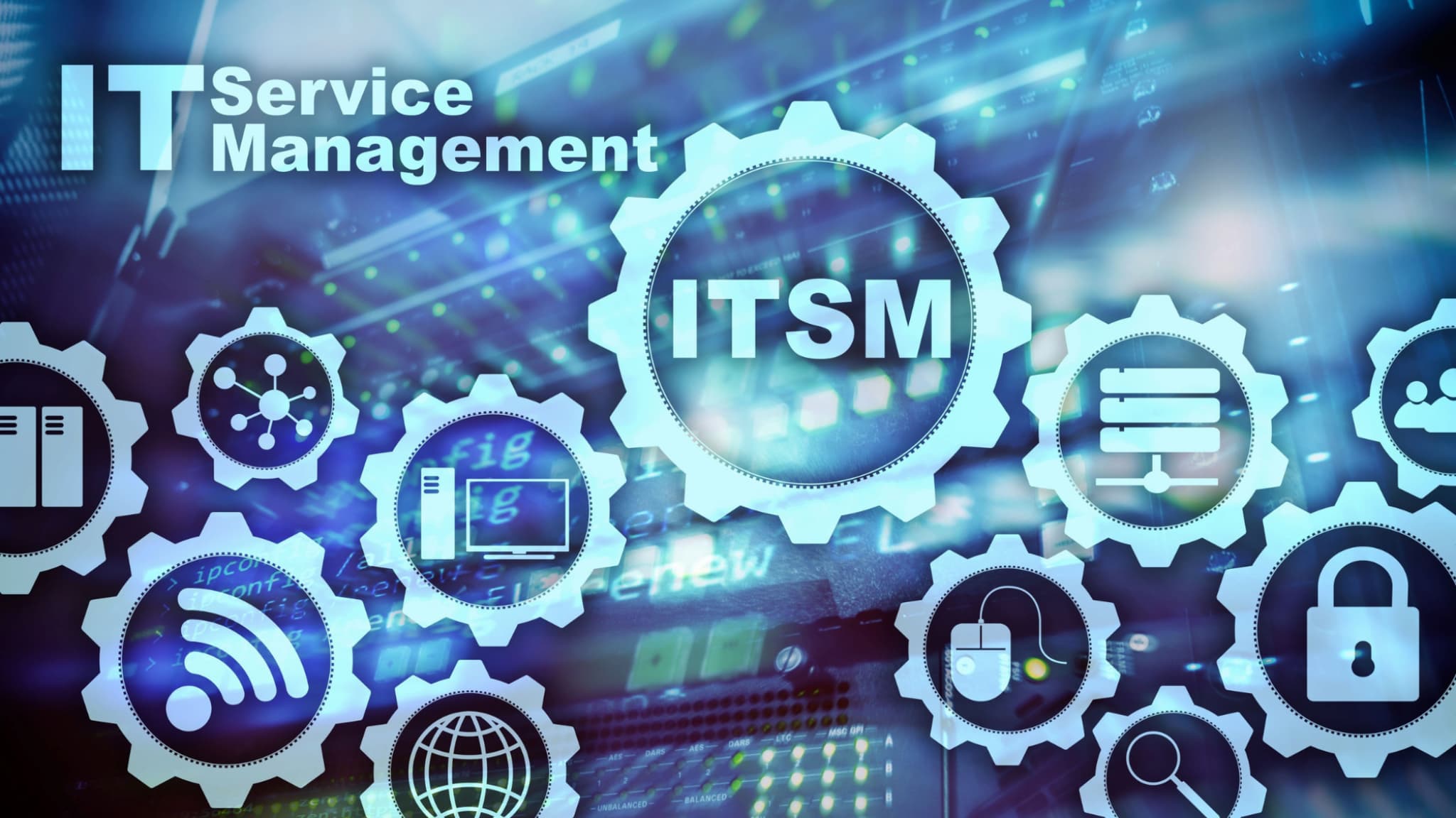 IT Service Management concept with ITSM gears