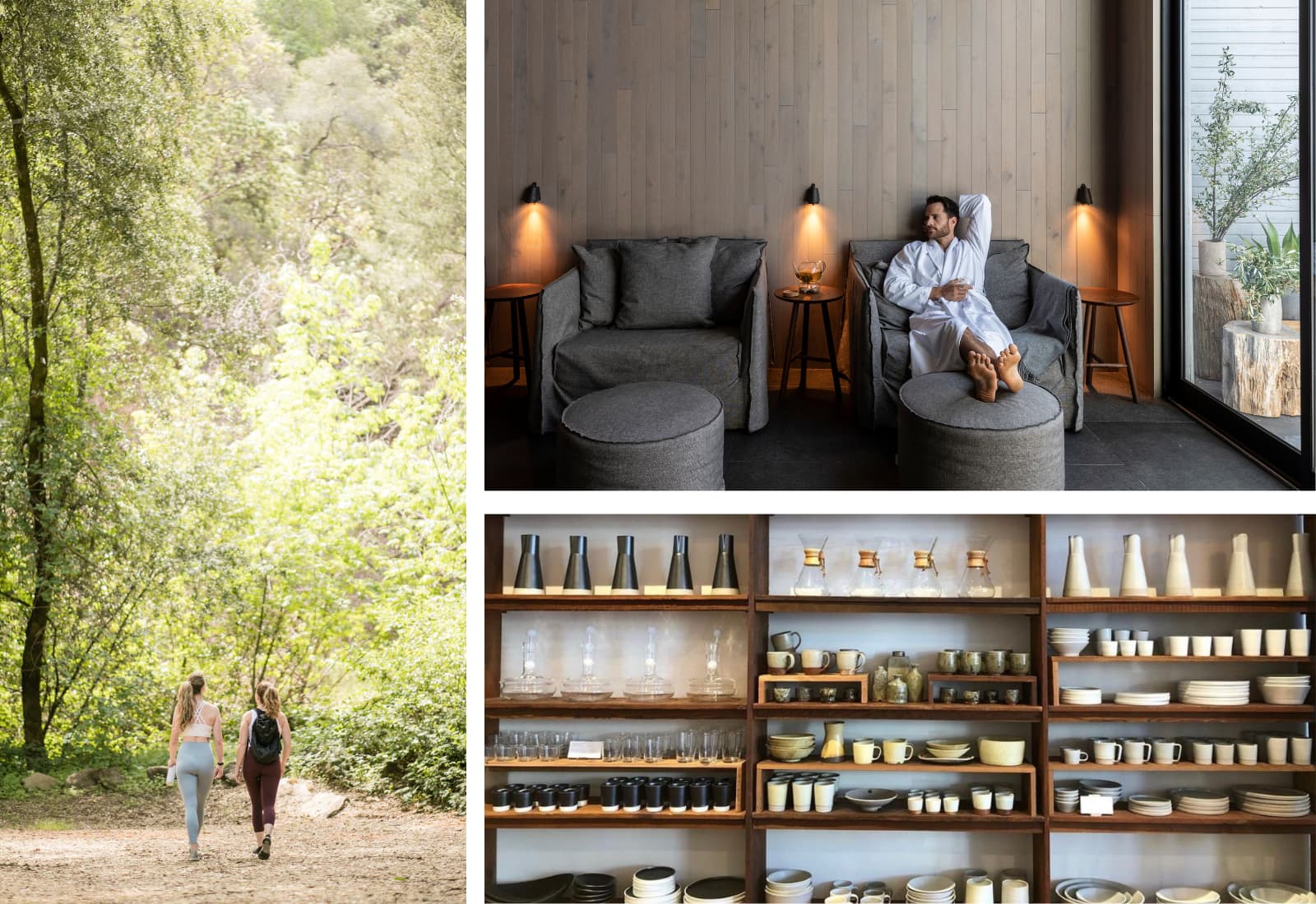 Hiking, relaxing, and ceramic shop